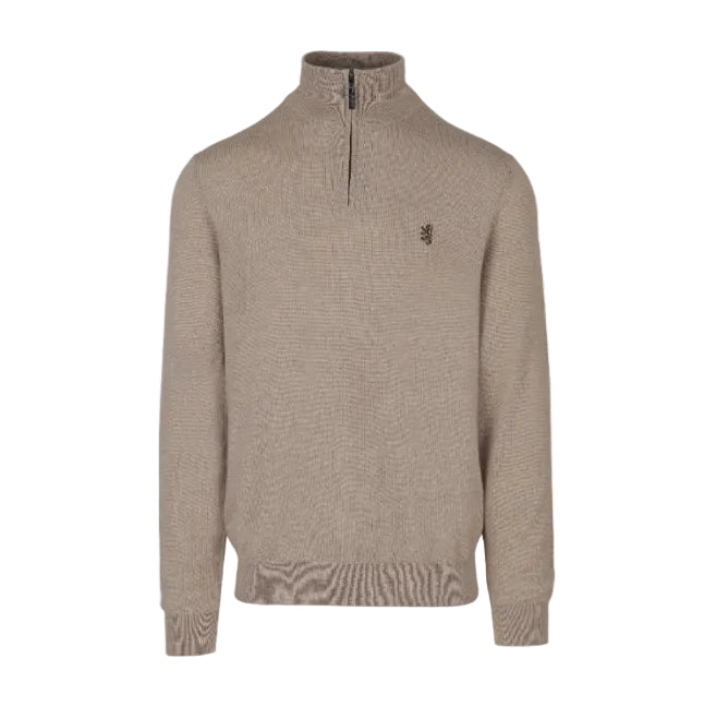 Pringle Jersey Ernie 1/4-Zip Merino Knitwear Biscuit MKNI1805 PR112054.