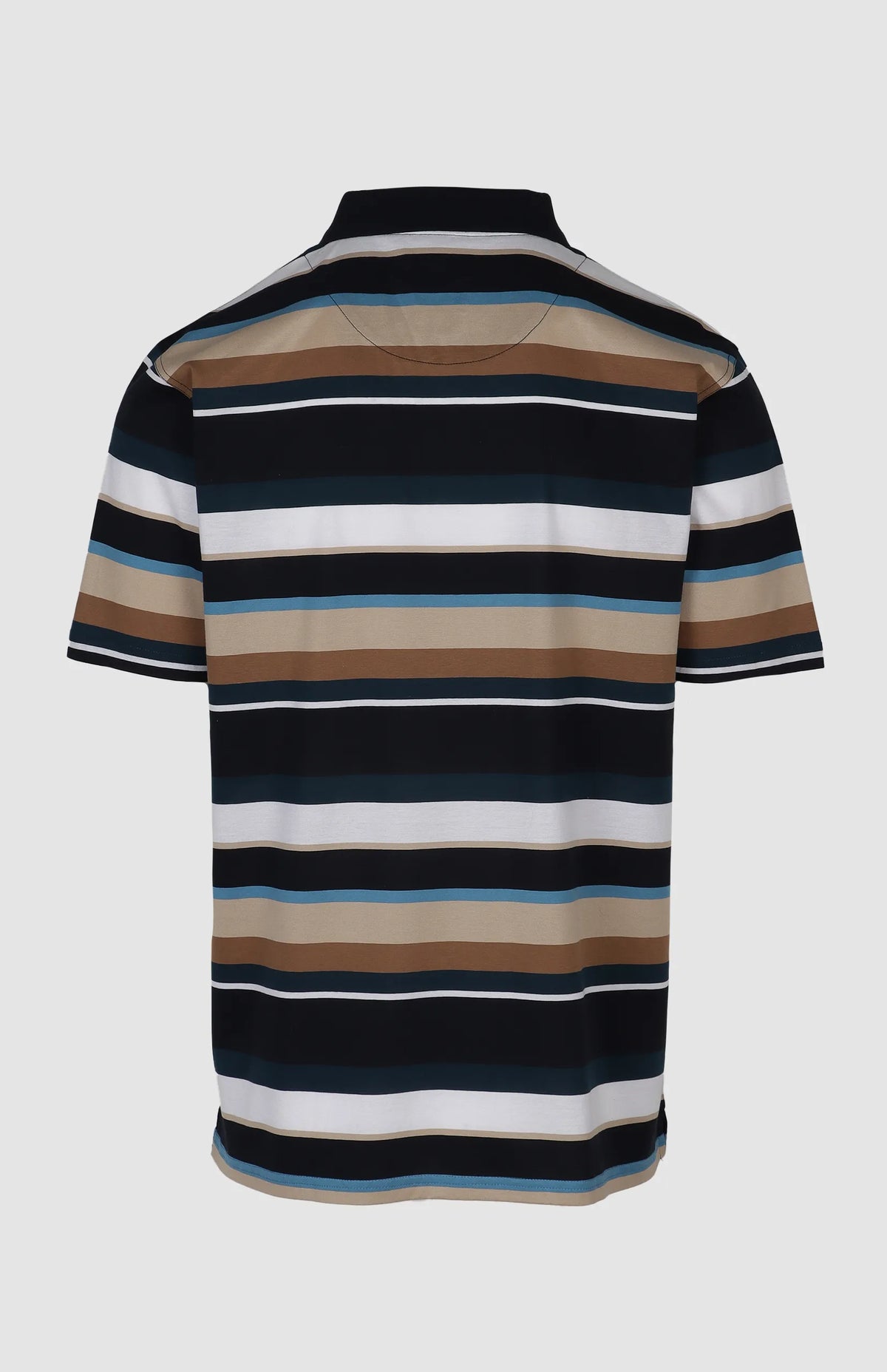 Pringle Lance Stripe Mercerised Golfer Navy.