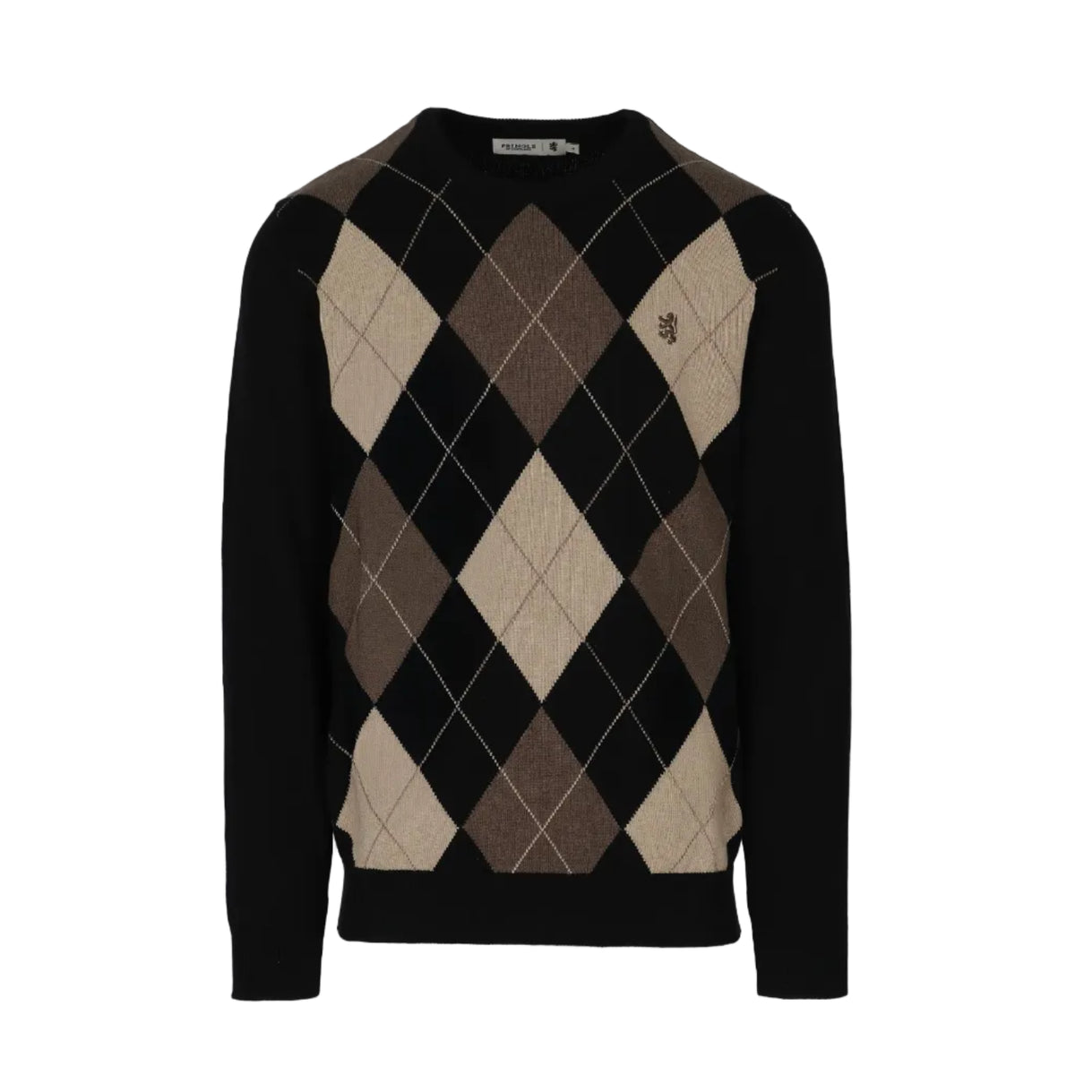Pringle Paul Argyle Crew Knit-Black