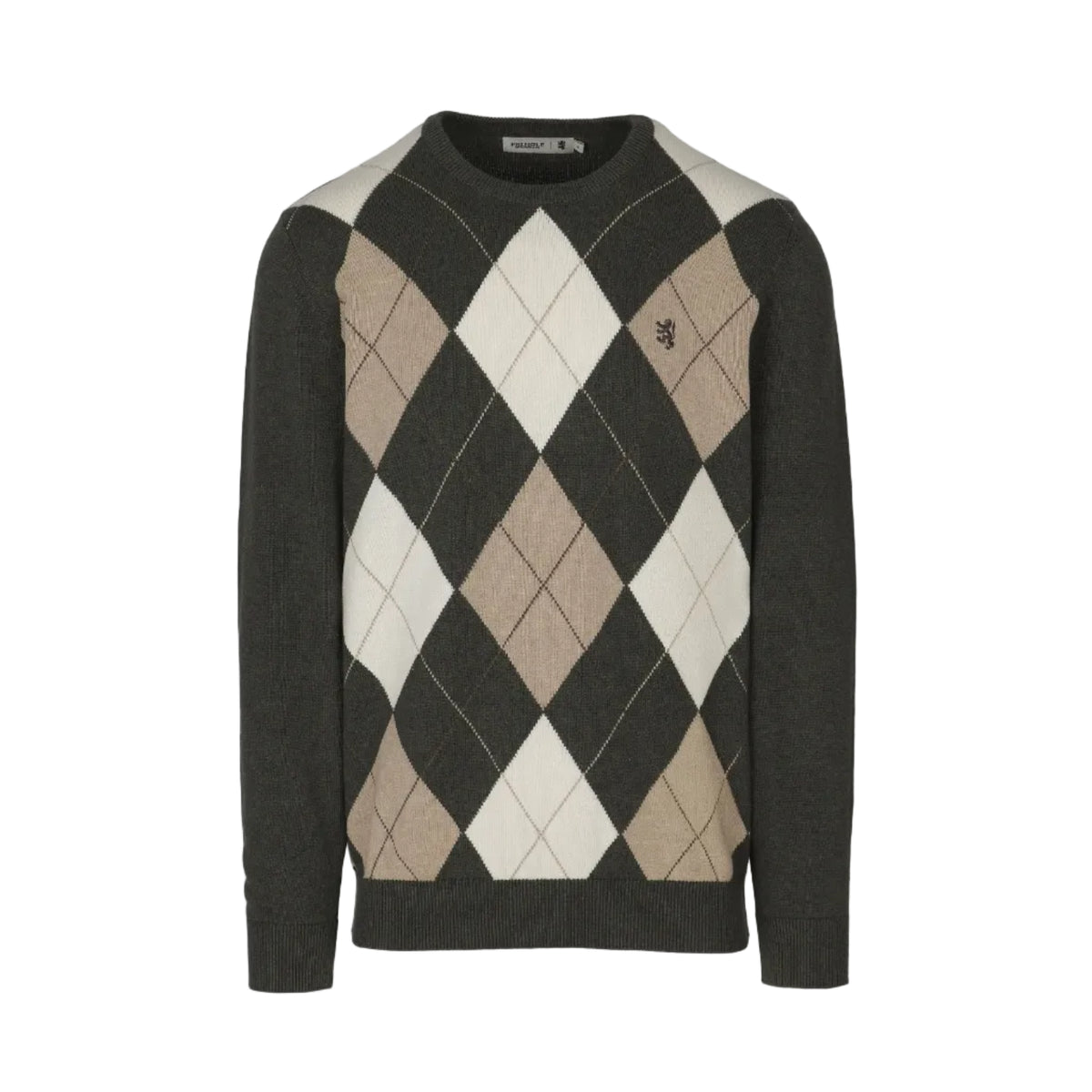 Pringle Paul Argyle Crew Knit-Olive