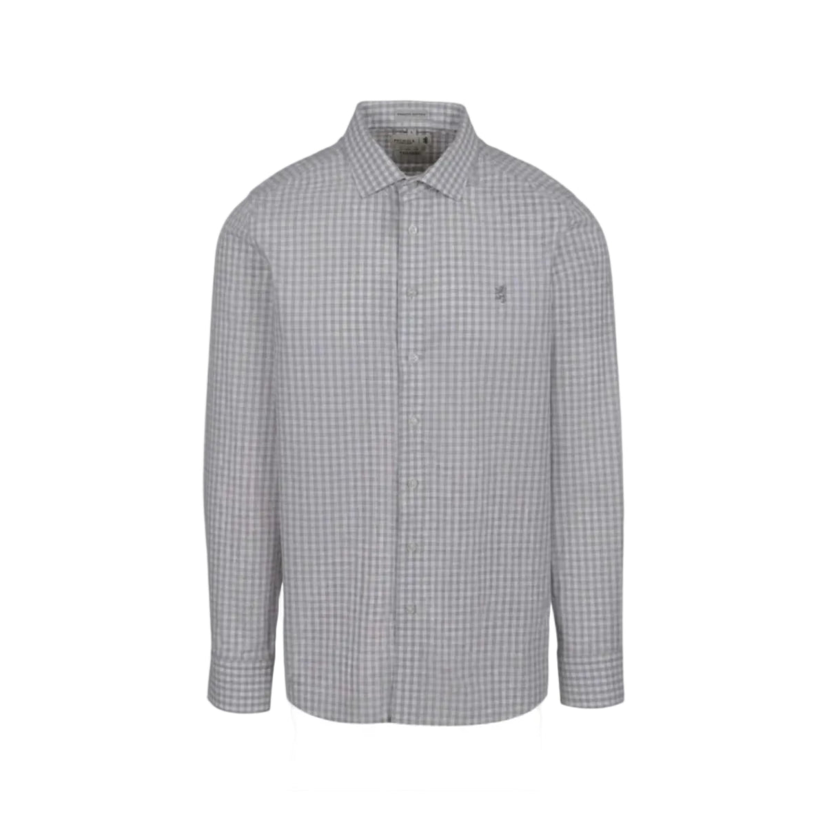 Pringle Bernard Gingham Easy Care LS Tailored Shirt- Grey MSLS1971 PR112113