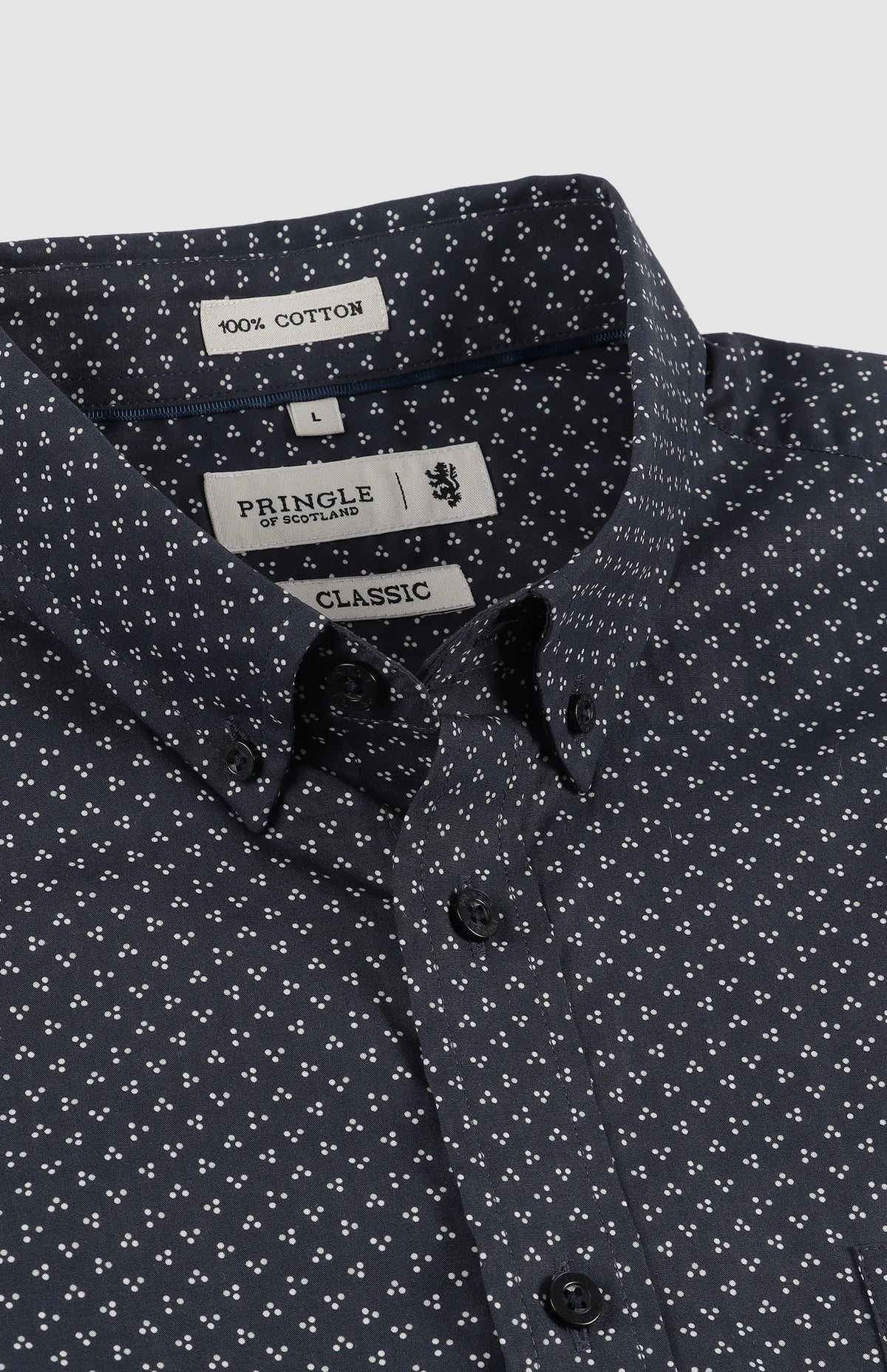 Pringle Men's Long Sleeve Classic Shirt Navy Randy Printed MSLS1902 PR112120.
