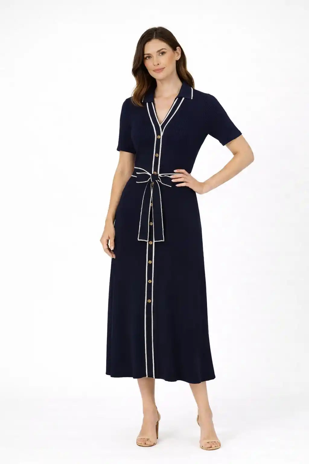 Pringle Annie Knit Dress-Navy PR11215