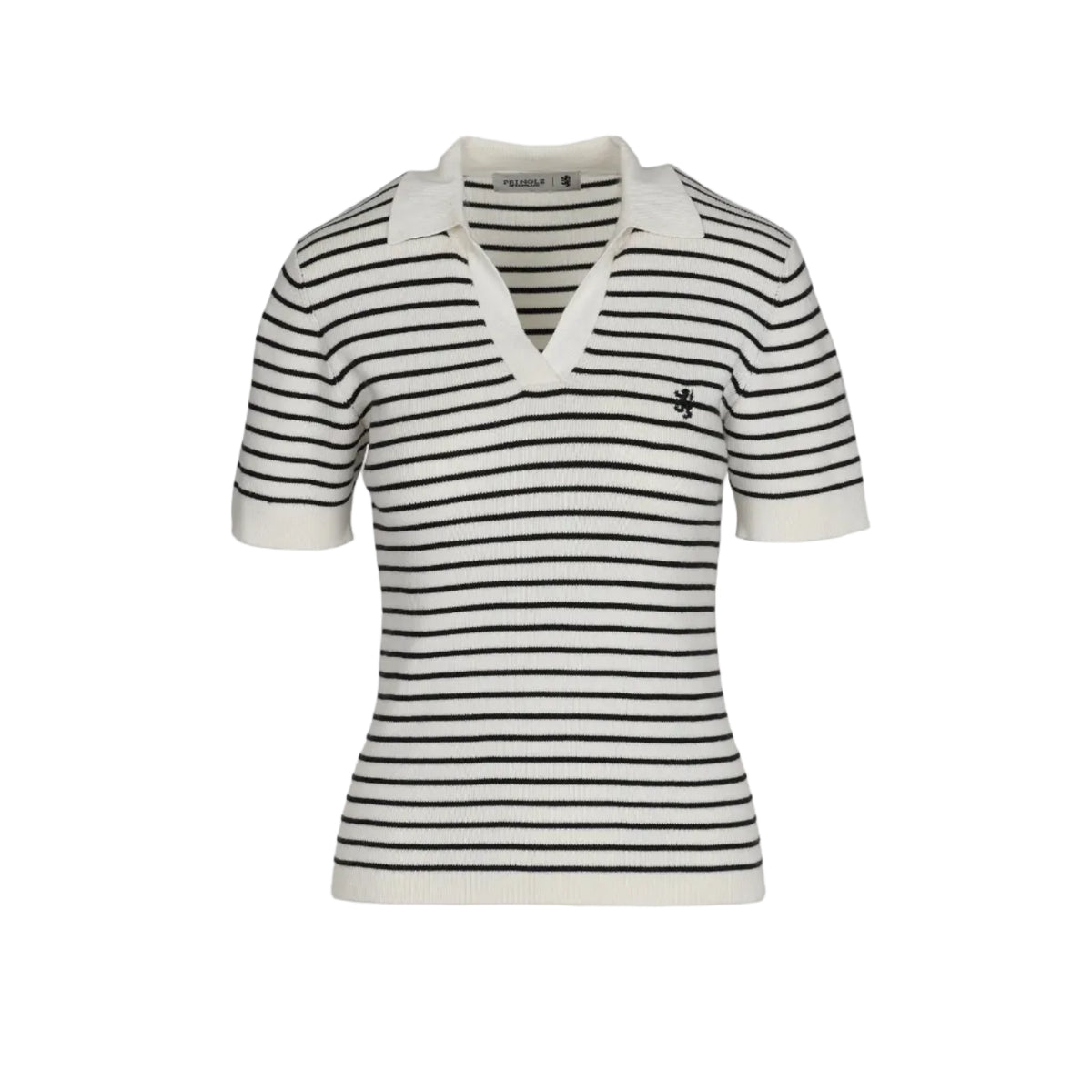 Pringle Maeve Rib Knit Stripe Golfer PR112158-MILK