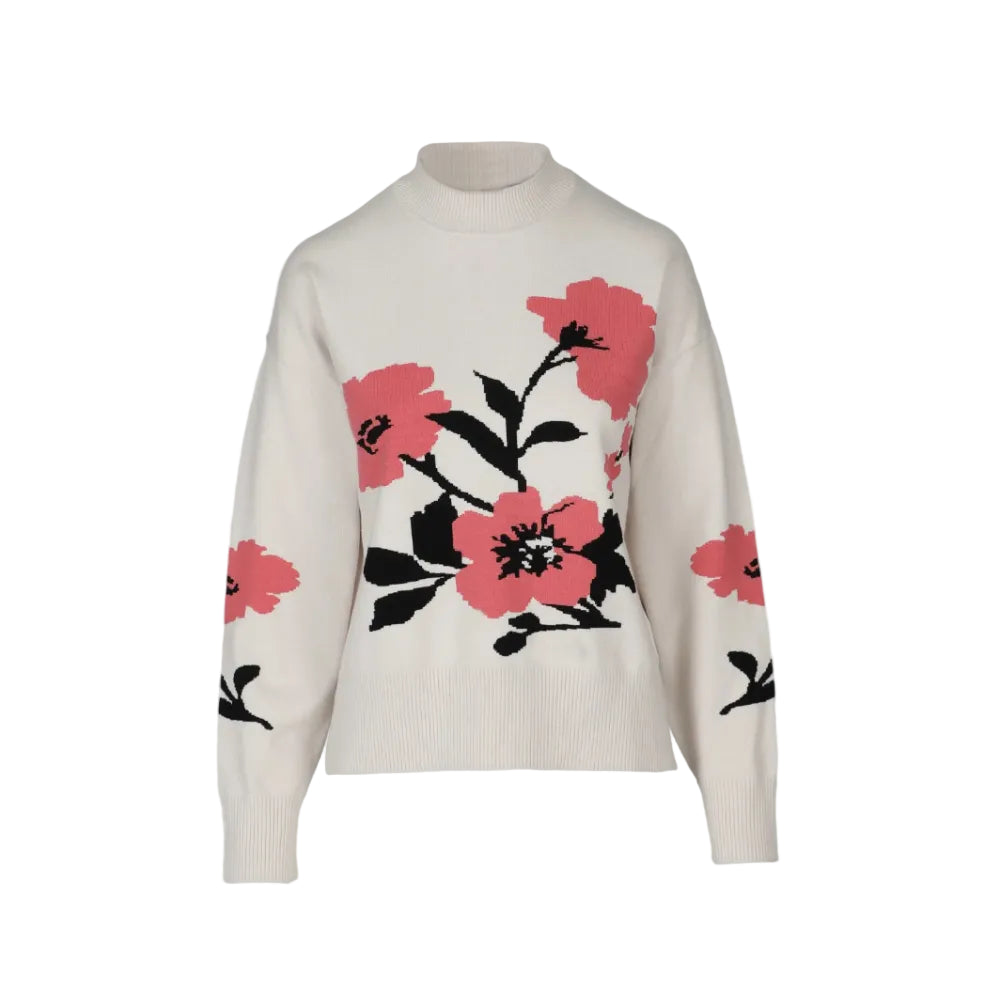 Pringle Esme Floral Knit Jersey-Milk PR112177.