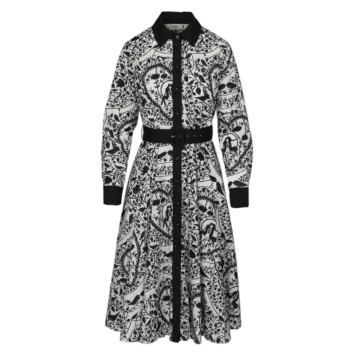 Pringle Natalie Printed Shirt Dress -Black/White PR112183-BLAC
