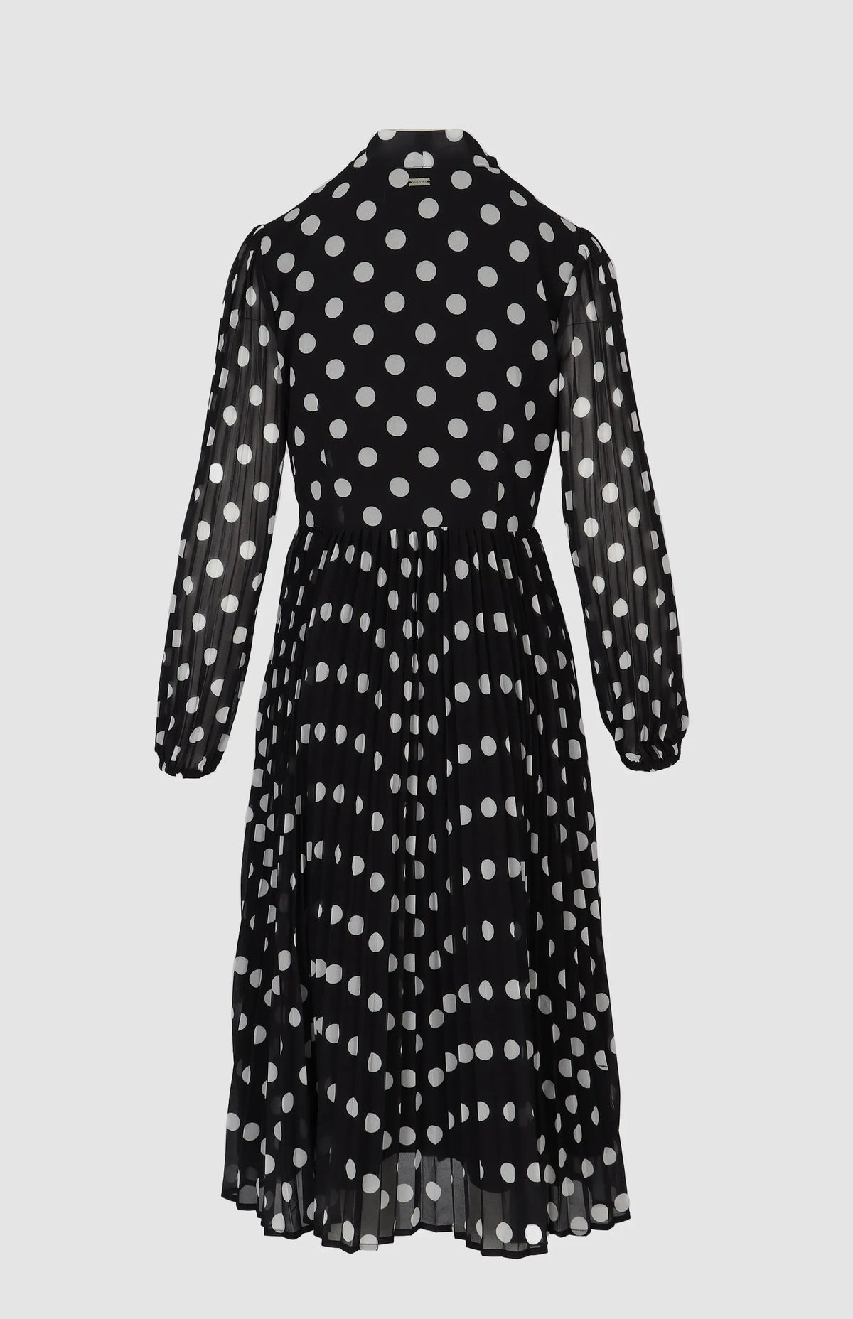 Pringle Emily Spot Pleated Midi Dress- Black PR112247