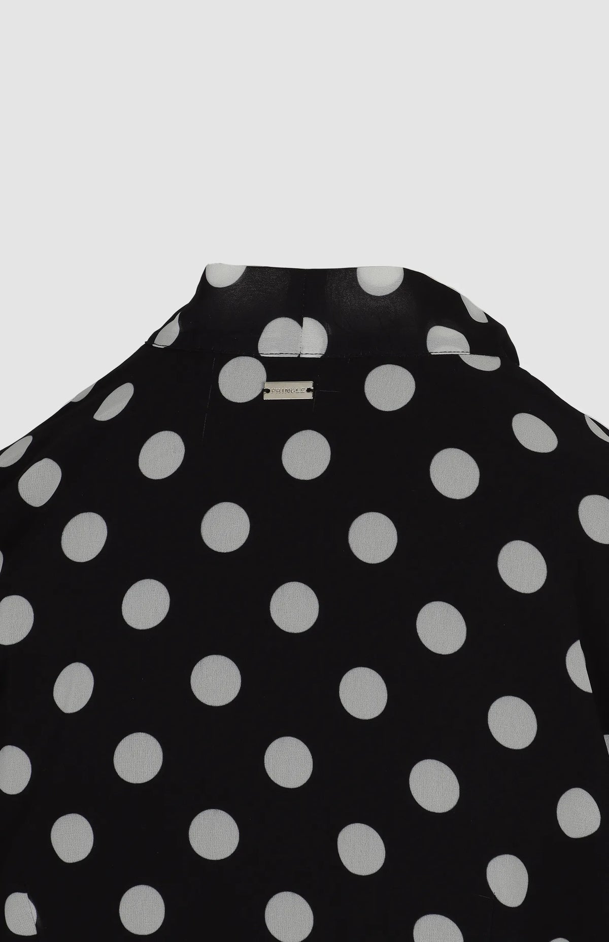 Pringle Emily Spot Pleated Midi Dress- Black PR112247