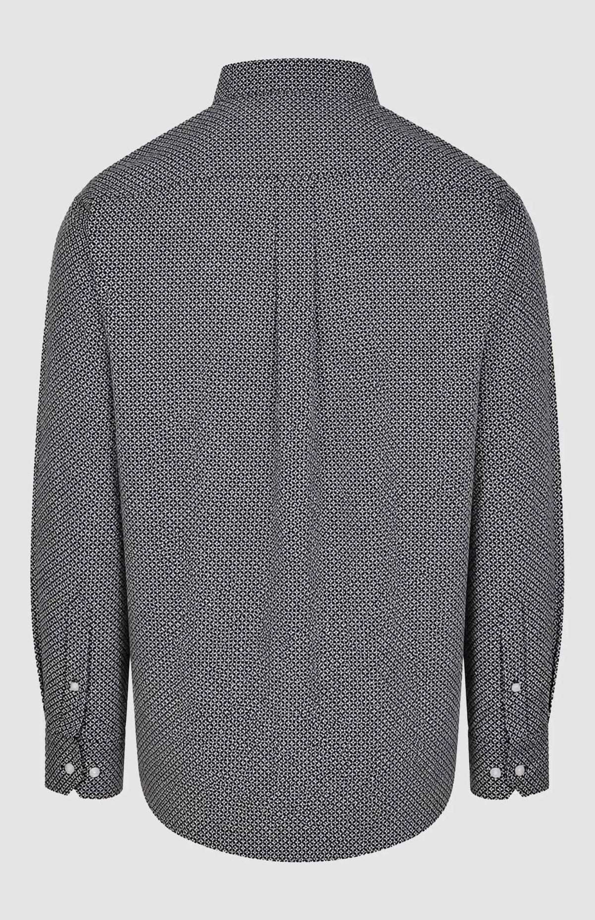 Pringle Men's Thomas Printed Classic Long Sleeve Shirt-Black  PR112368.