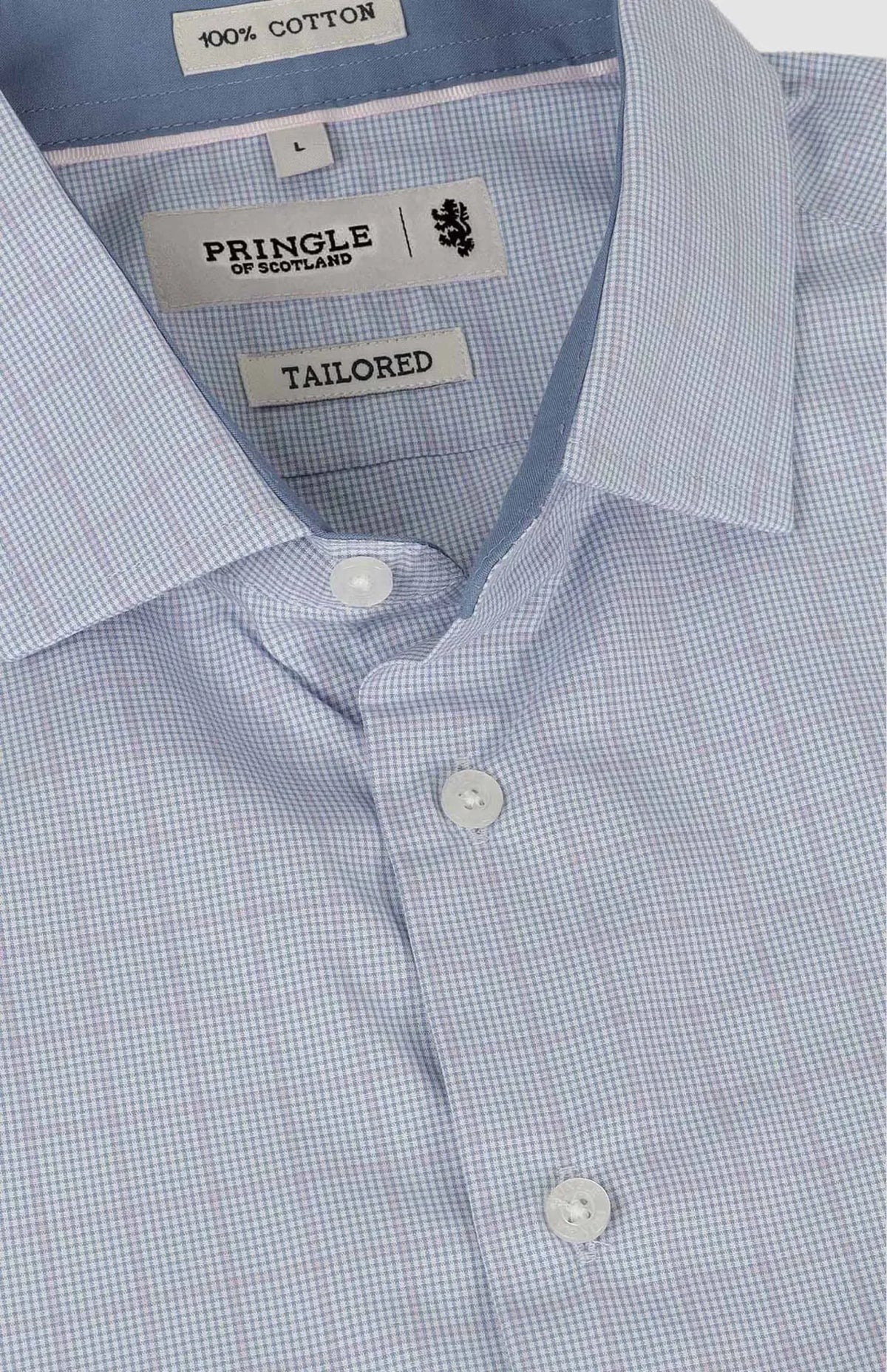 Pringle Men's Ryan Check Tailored LS Shirt-Blue PR112372.