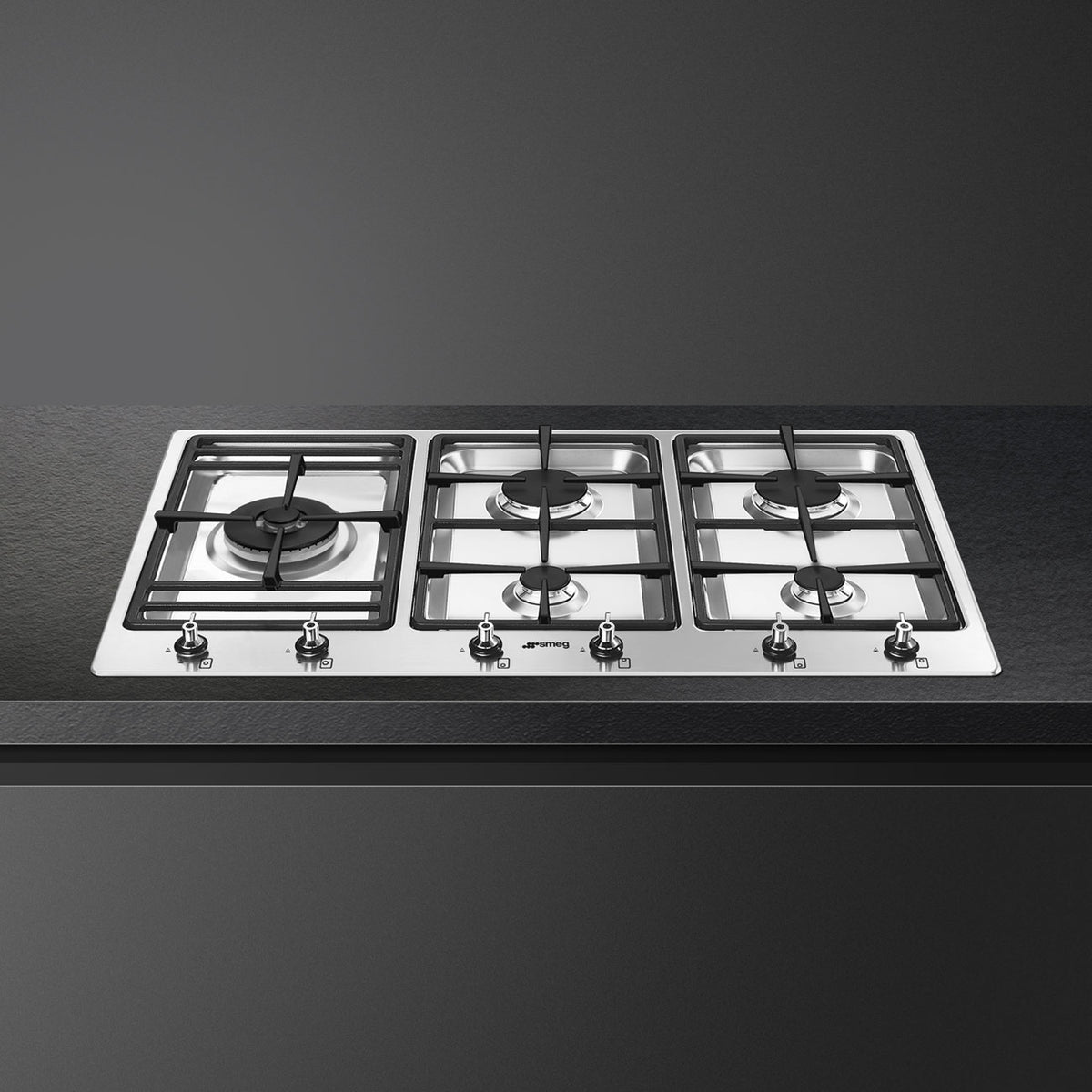 Smeg 90cm Stainless Steel 5 Burner Gas Hob – PS906SA