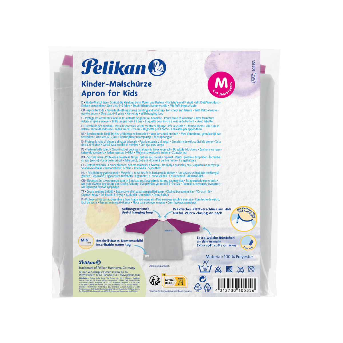 Pelikan Painting Apron Girl Red MSG 105353