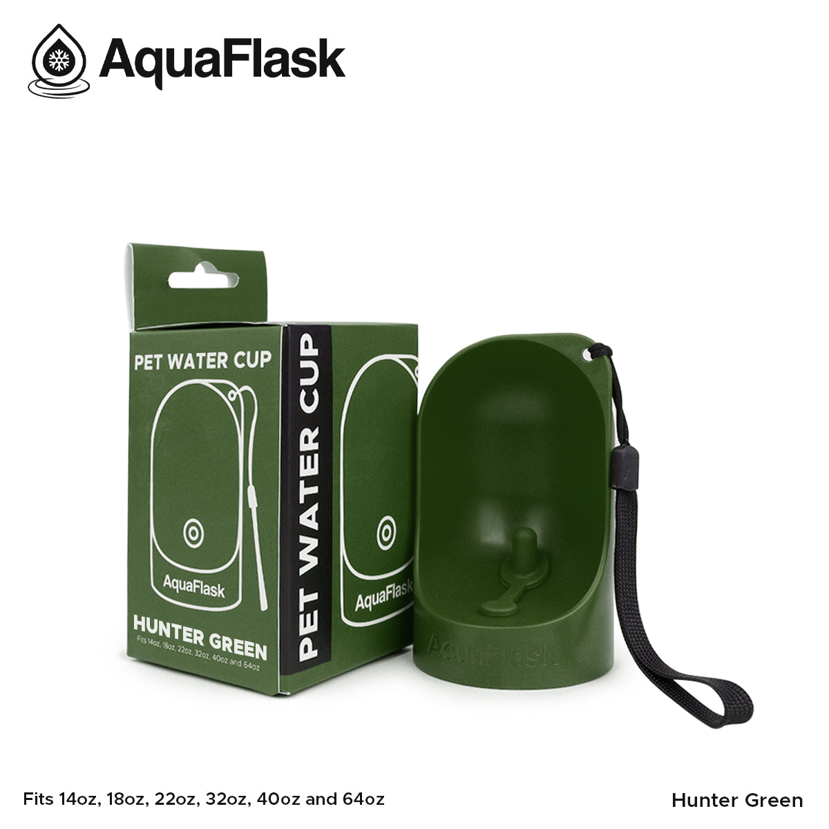 Aquaflask Pet Water Cup Hunter Green AF-B212