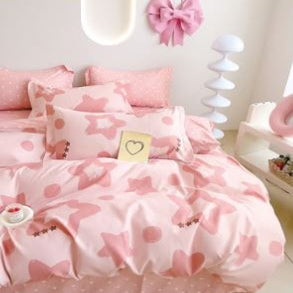 Kids Club Pink Star Duvet Covers Set.