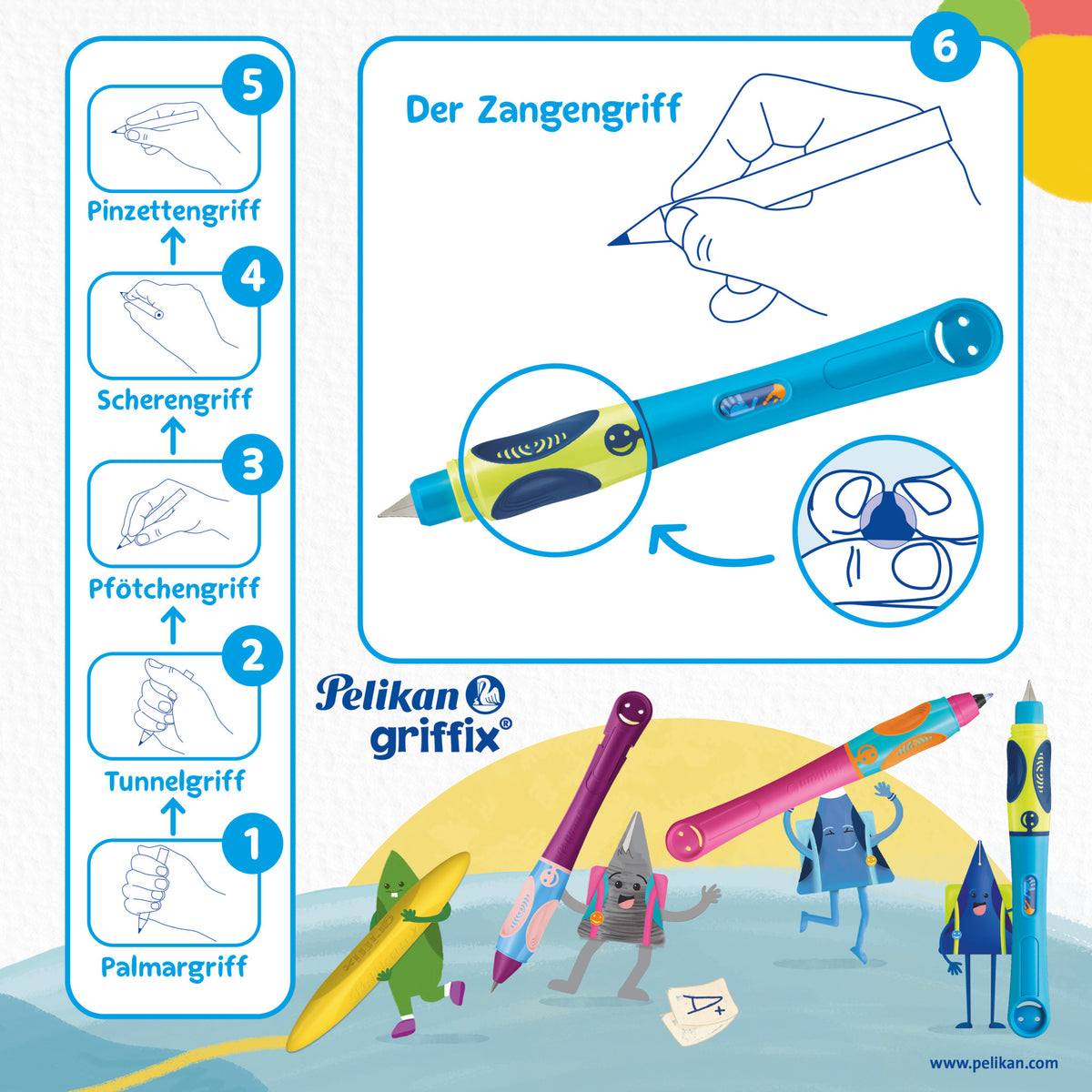 Pelikan Griffix Pencil For Right-handers Neon Fresh Blue 820547