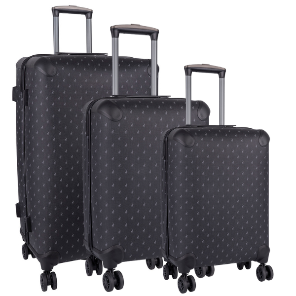 Polo Double Pack 4 Wheel Trolley Case In Charcoal PO4427188.