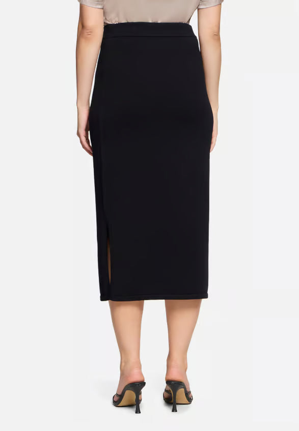Betty Barclay Ladies Knitted Skirt With Side Slits-Black 9500/2907