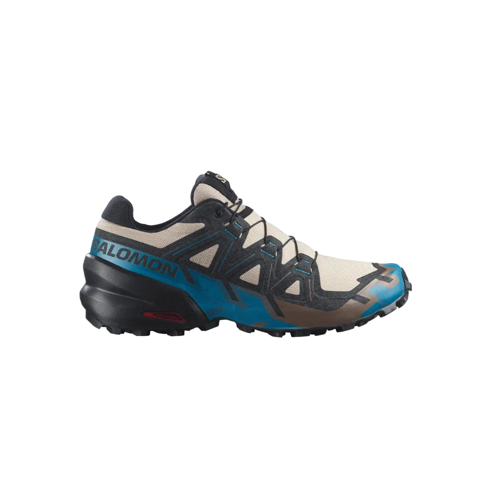 Salomon Speedcross 6 Mens Trail Running Shoes - Oxford Tan / Black / Mykonos Blue 454021