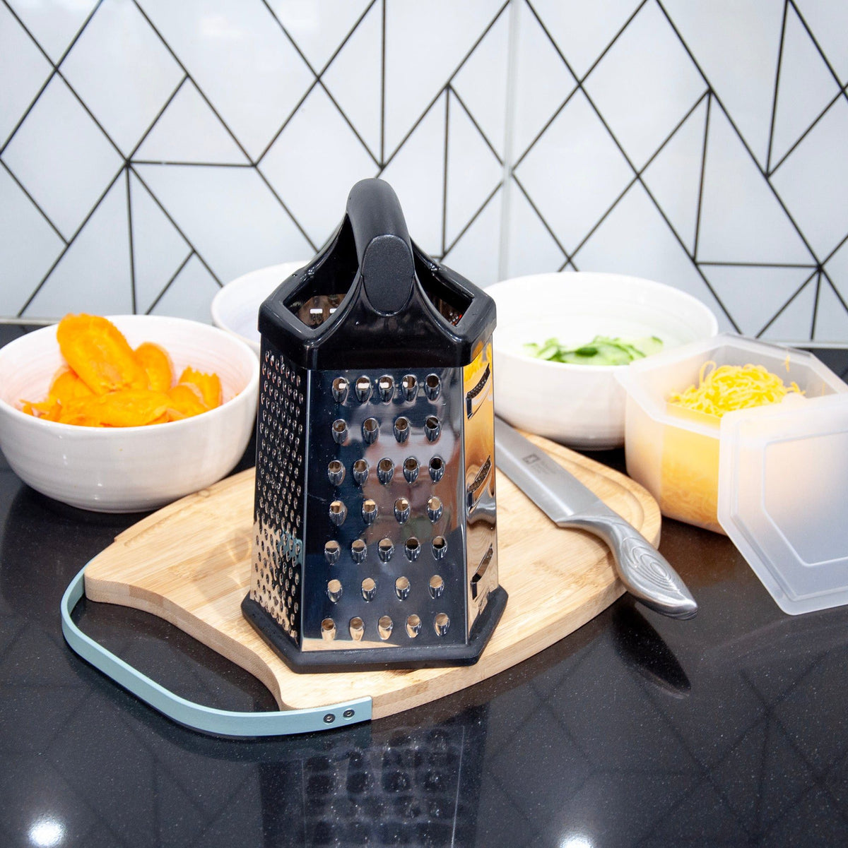 Salton Stainless Steel 6 Sided Grater With Storage SALG06.
