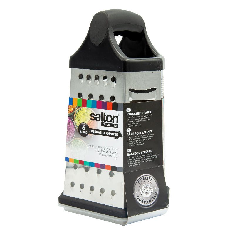 Salton Stainless Steel 6 Sided Grater With Storage SALG06.