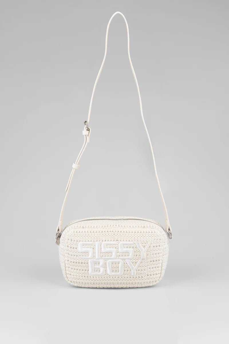 Sissyboy Ladies Wren Woven Crossbody Bag -Off White BG972.