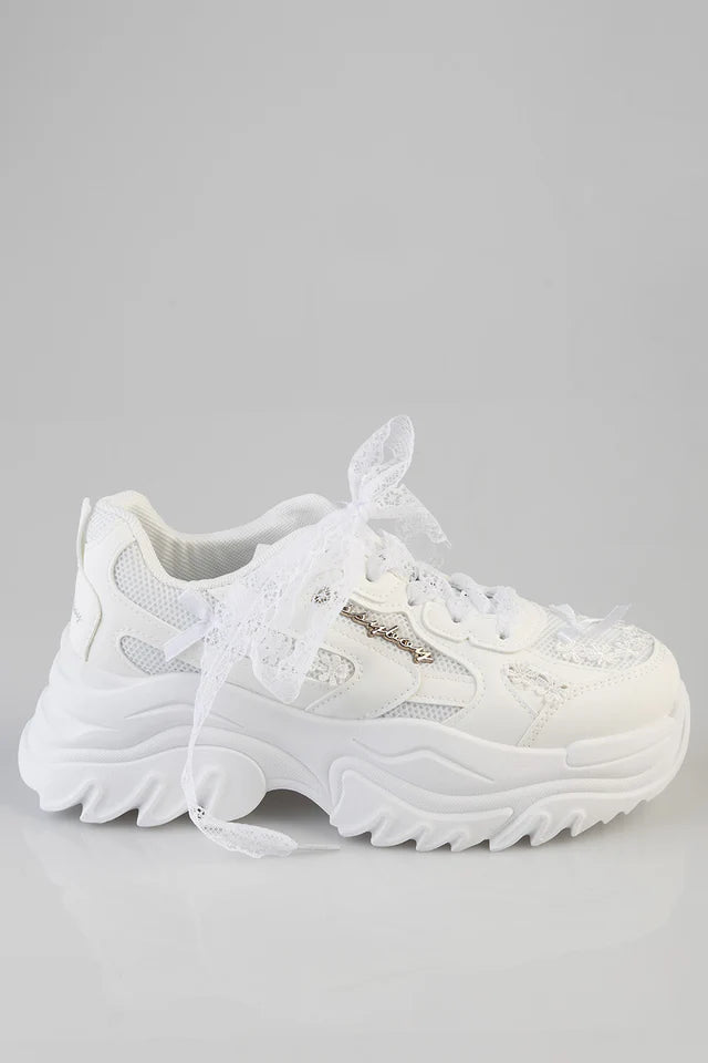 Sissy Boy women's Chunky Bowie Sneakers White (8025711411289)