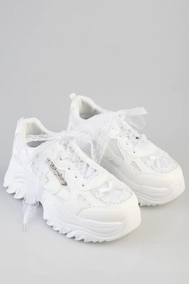 Sissy Boy women's Chunky Bowie Sneakers White (8025711411289)