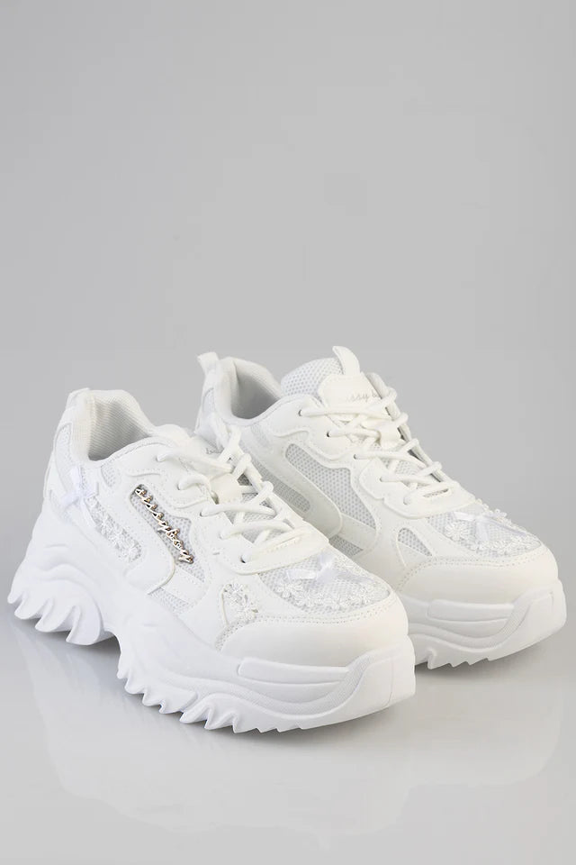 Sissy Boy women's Chunky Bowie Sneakers White (8025711411289)