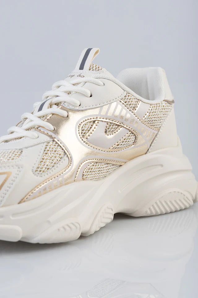 Sissy Boy Women's Chunky Gold Sneaker (8025702203481)