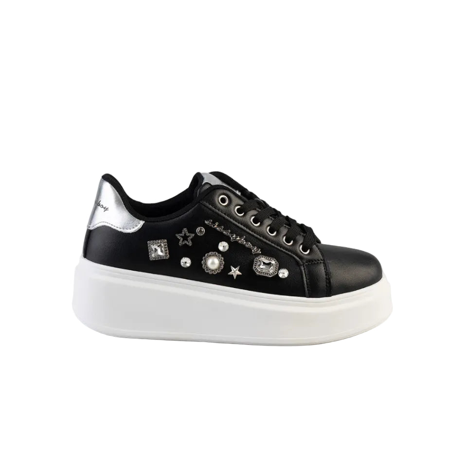 Sissy Boy Gemy  Platform Sneaker-Black SH1414