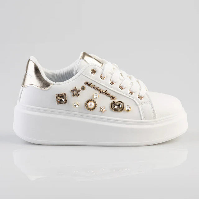 Sissy Boy Gemy  Platform Sneaker White (8011065196633)