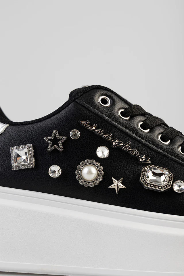 Sissy Boy Gemy  Platform Sneaker-Black SH1414
