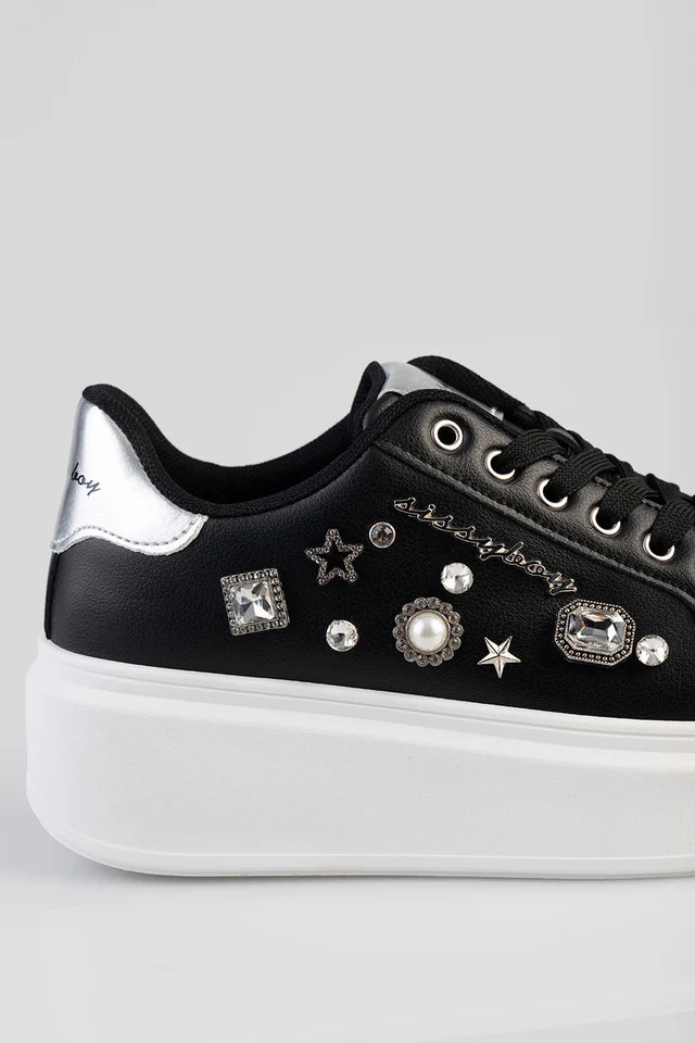 Sissy Boy Gemy  Platform Sneaker-Black SH1414
