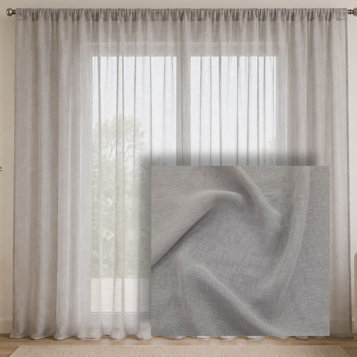 Fabric Sheer Amalfi Dove 300 cm.