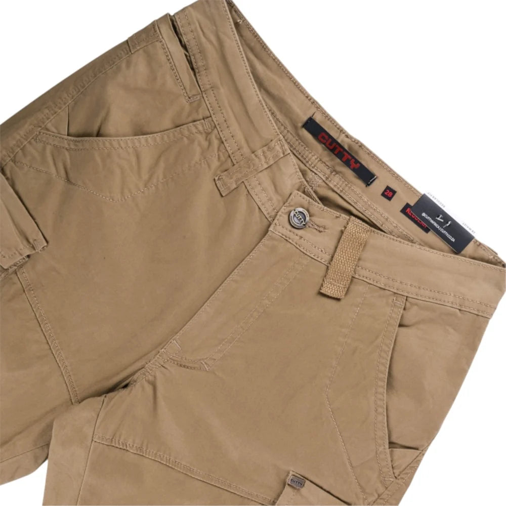 Cutty Mens Bell Cotton Shorts-Khaki CBELL