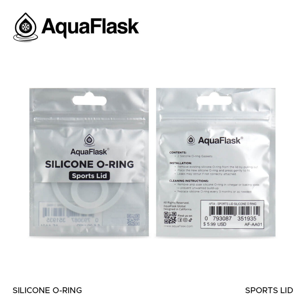 Aquaflask Accessories Silicone O-Ring 2.0 2-Pac AF-AA01