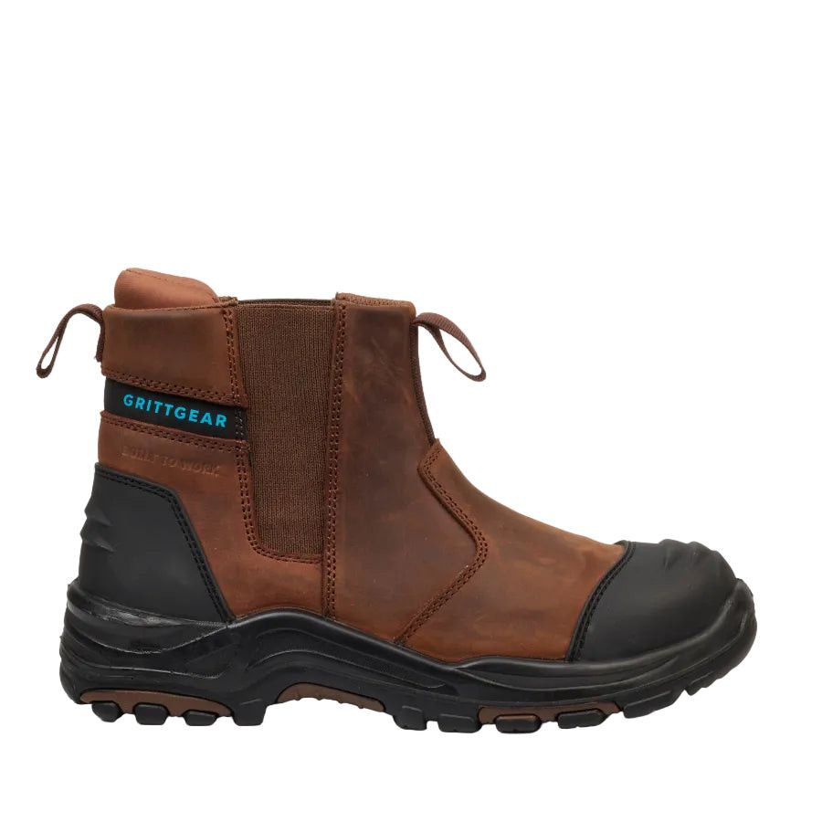 Grittgear Unisex Boots In Chocolate Slate S3 Crazy Horse Leather.