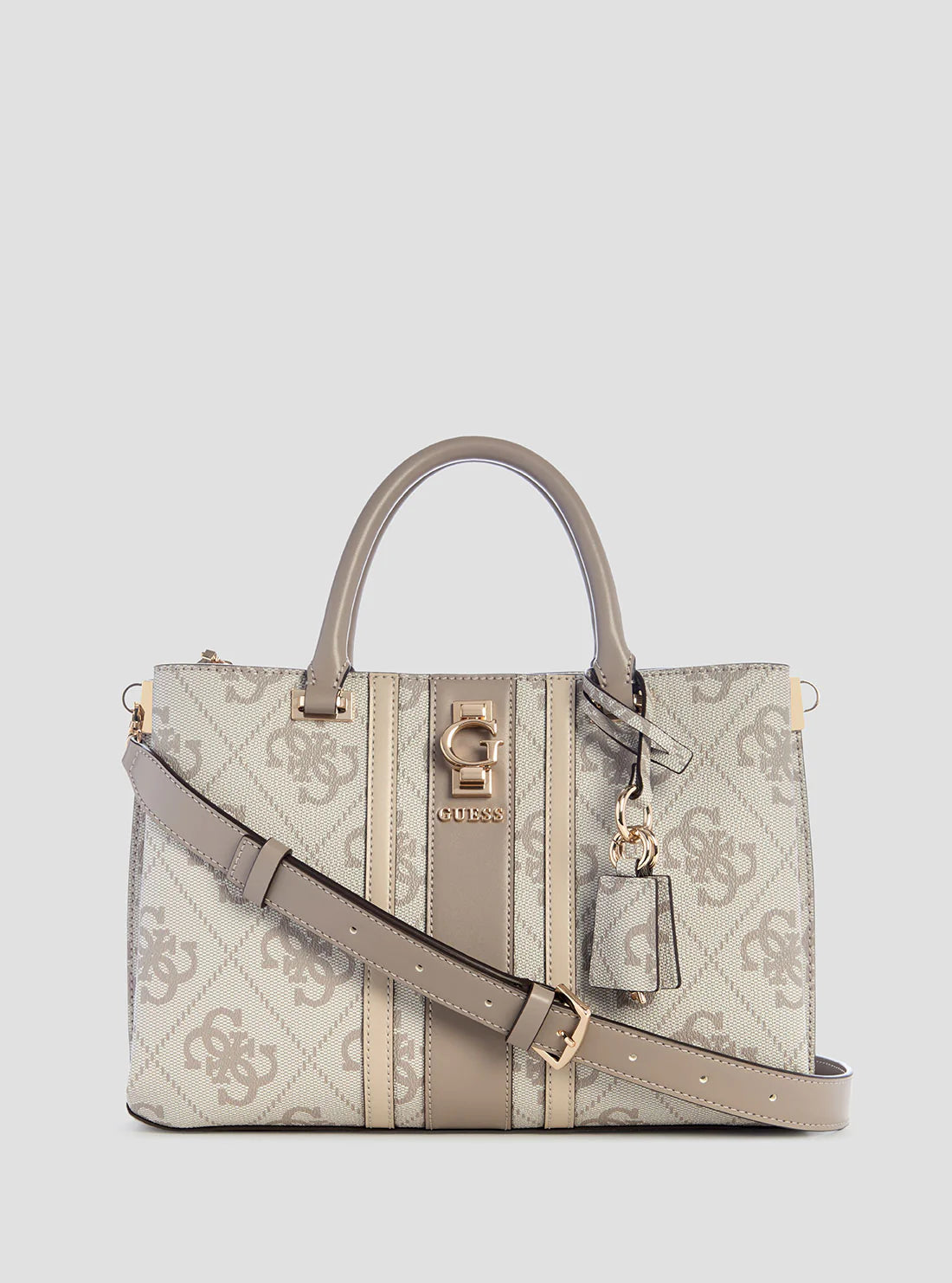 Guess Dark Taupe Logo Erenia Girlfriend Satchel