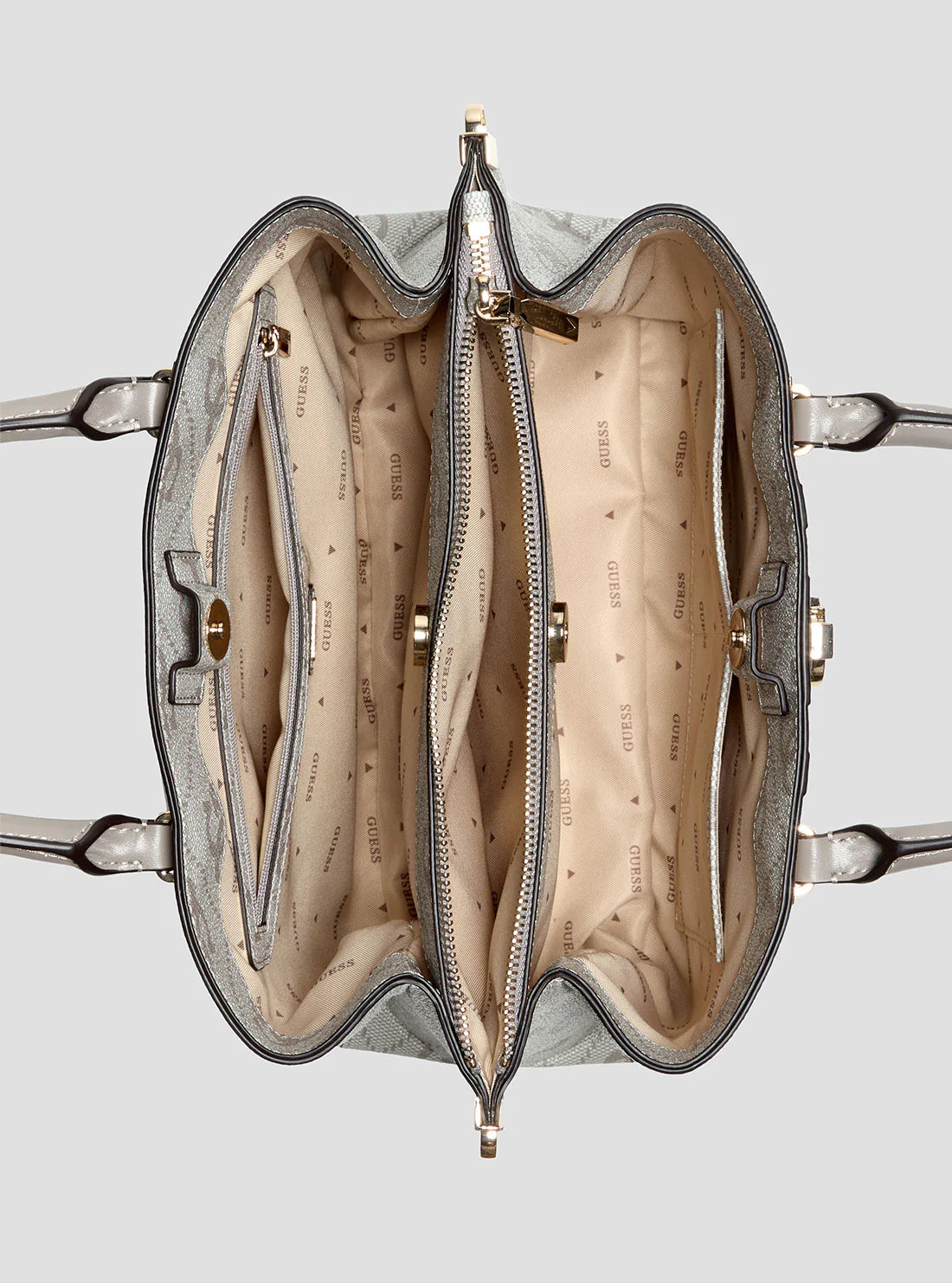 Guess Dark Taupe Logo Erenia Girlfriend Satchel