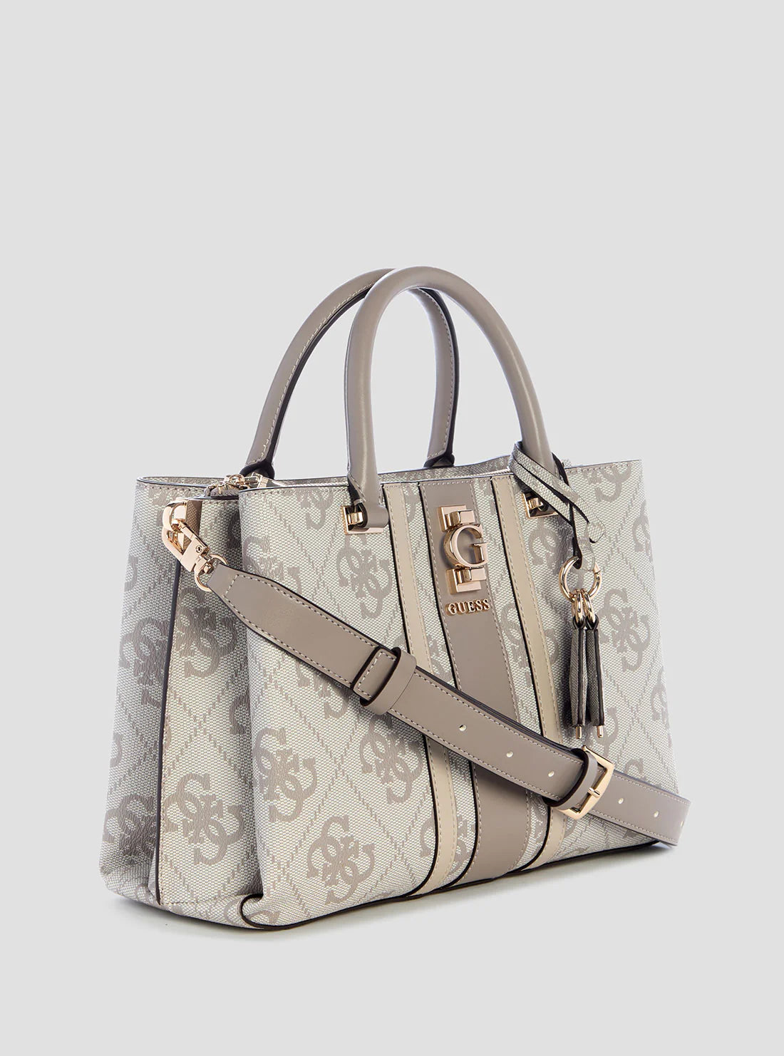 Guess Dark Taupe Logo Erenia Girlfriend Satchel