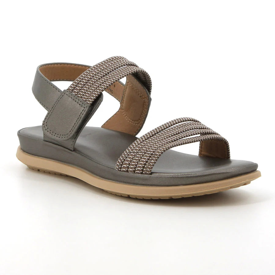 Hush Puppies Soft Irene Elastic Comfort Sandals-Pewter SSL01297PWPW