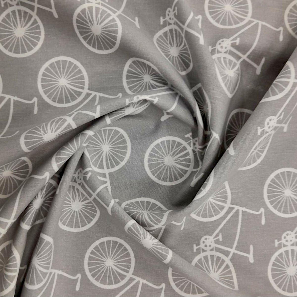 Fabric Printed Poly Cotton Bicycles 140 cm