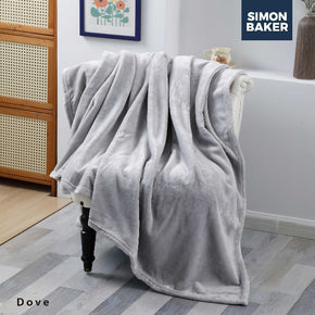 Simon Baker Super Plush Blanket Throw 200x240cm Dove