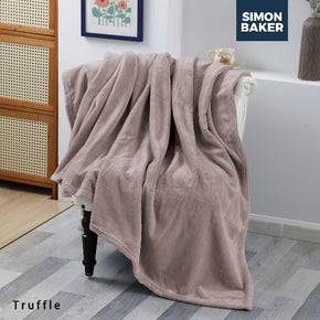 Simon Baker Super Plush Blanket Throw 200x240cm Truffle