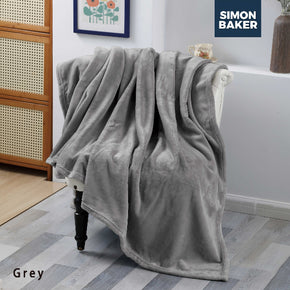 Simon Baker Super Plush Blanket Throw 200x240cm Grey