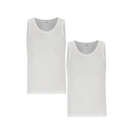 Carducci Mens Rialto 2Pk Vest-White CV001-30-225.