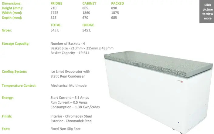 CE630 Fridgestar Chest Freezer – 545LT.