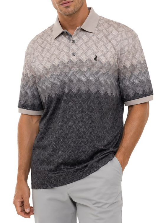 Polo Oli Ombre Print Mercerised Golfer-Grey 0078636.