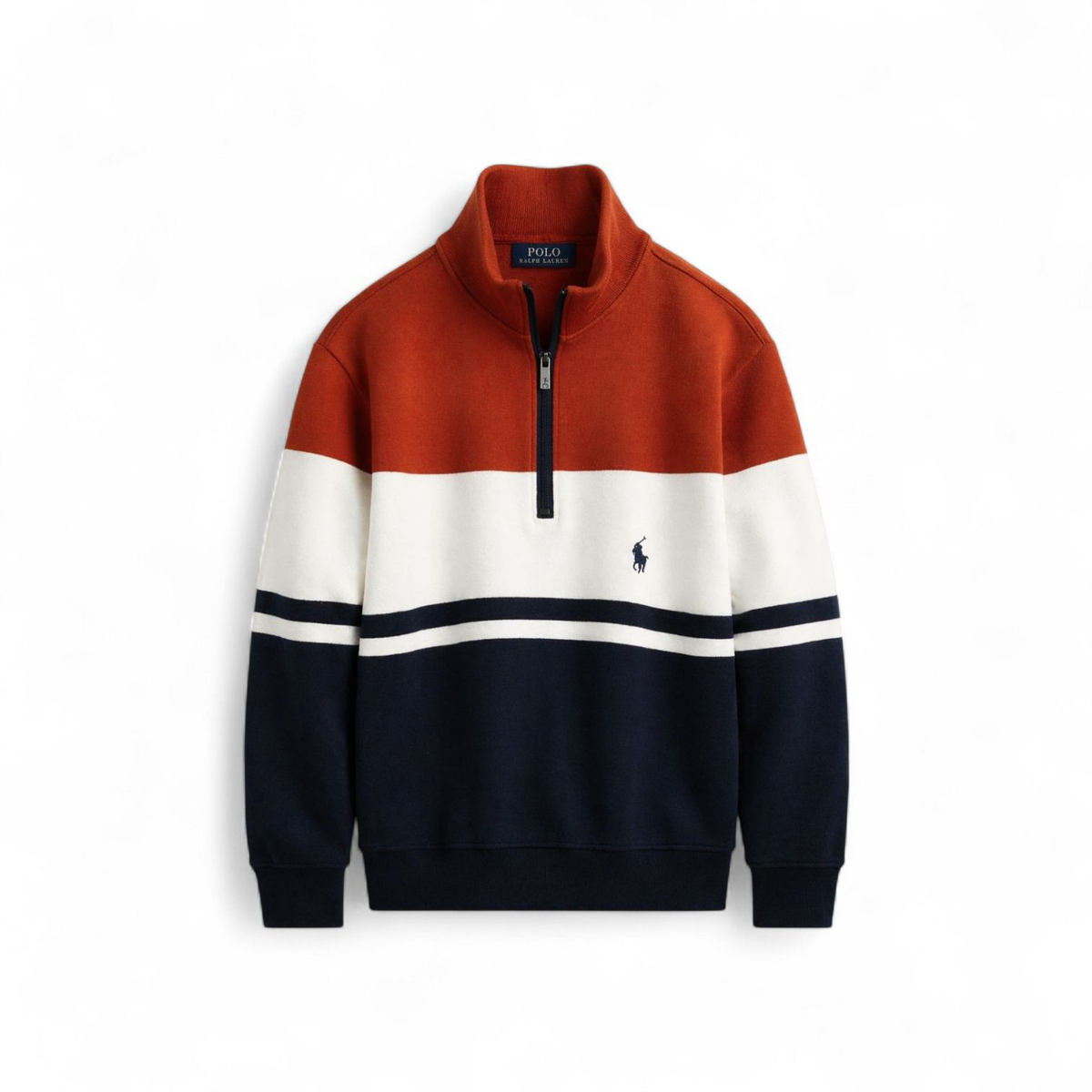 Polo Colour Block Long Sleeve Sweater Navy/Red 0070778.