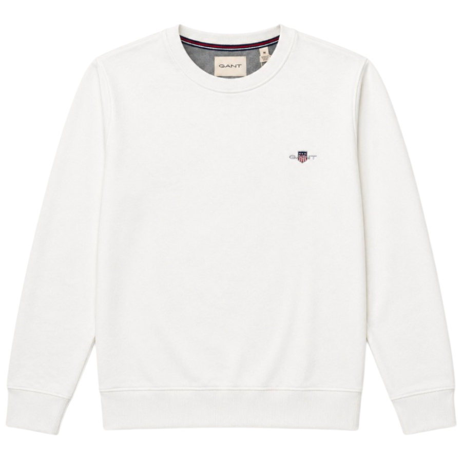 Gant Mens Sweater In Cream C-Neck 346972.